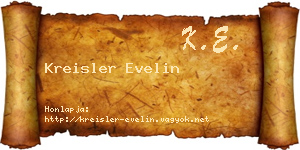 Kreisler Evelin névjegykártya